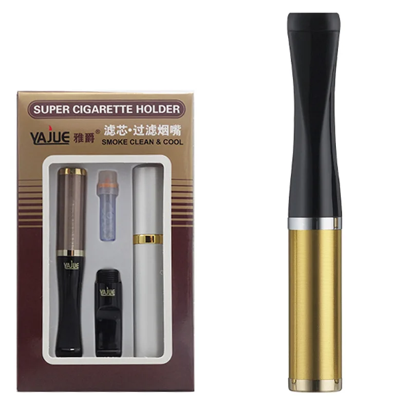 

Cigarette Filter Accessory Cleanable Reusable Smoke Filter Circulating Food Grade Metal and Hight-wend Pipe Holder Mouthpiece