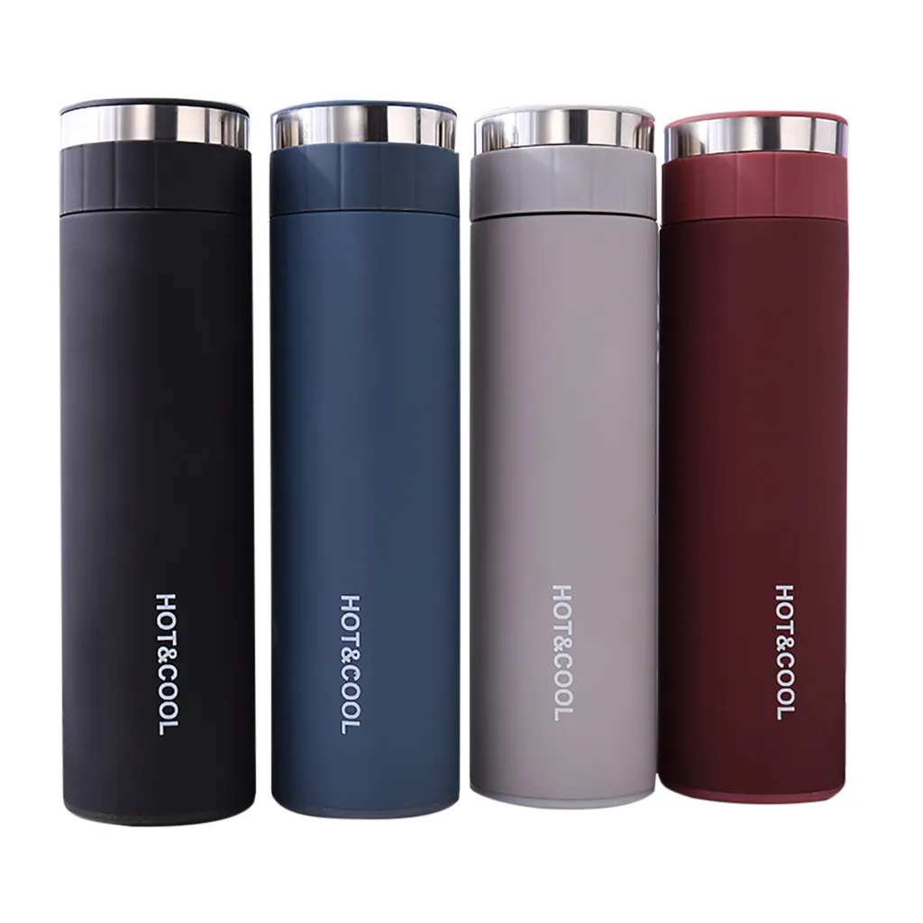 

Stainless Steel Water Bottle 500ml Double Wall Vacuum Insulated Business Travel Sport Thermos Outdoor Water Bottle Cup Cover