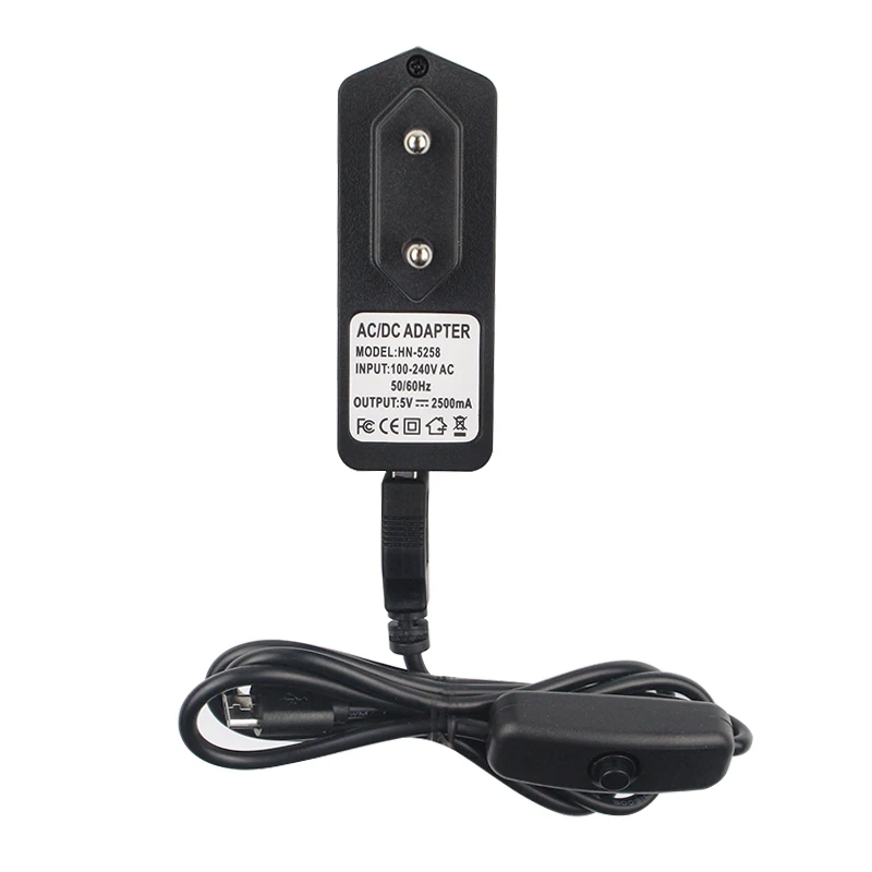 For Raspberry Pi 3 Model B+ 5V 2.5A Power Charger Adapter Supply Micro USB Charging Cable with Switch for Raspberry Pi 3 2 