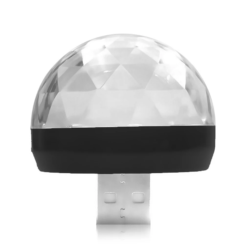 black Мини Портативный USB Автомобильный светодиодный декоративный светильник RGB атмосферный светильник авто Интерьер светодиодный USB Дискотека Сценический светильник s - Испускаемый цвет: black