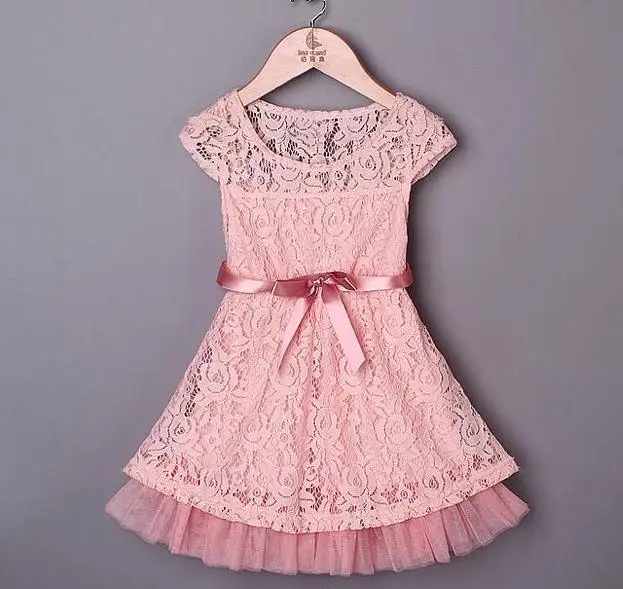 girls pink lace dress