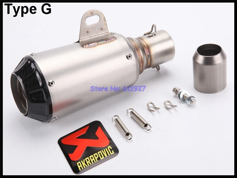 Entrada Universal 51mm acero inoxidable y fibra de carbono motocicleta Akrapovic Escape silenciador de tubo de Escape con DB Killer