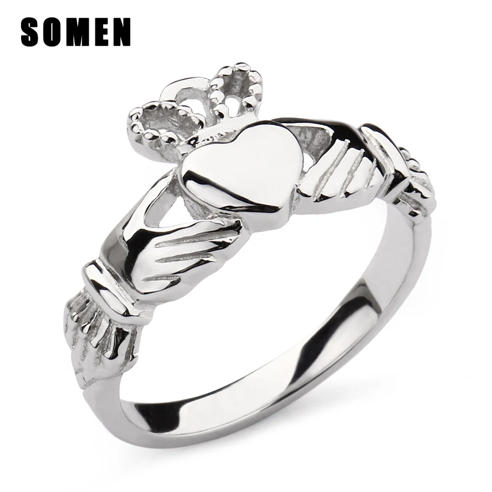 Somen Ring Women 925 Sterling Silver Ring Claddagh Wedding Band Engagement Rings Fashion Jewelry Femme Anillos De Plata 925
