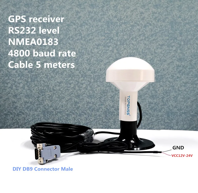 DB9 Мужской высококачественный GPS приемник антенна RS232 грибной корпус 4800 бод