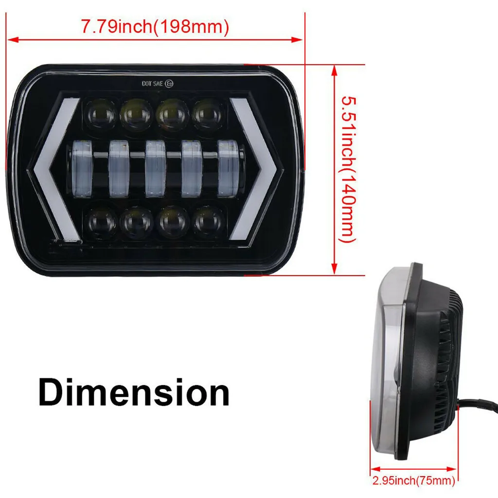 7 дюймов 5X7 квадратный светильник 6x7 грузовик головной светильник s 7 дюймов Автомобильный головной светильник s для Wrangler Land Rover Truckoff-дорожный автомобиль