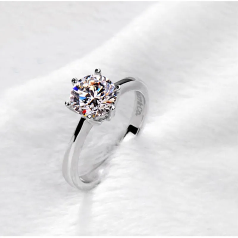 2018New большие кольца с искусственным кристаллом для женщин серебряного цвета обручальные 4RD234