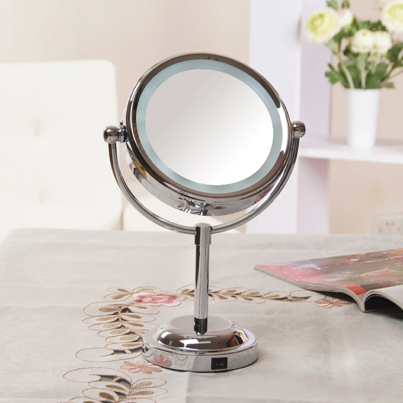 Girls- Beauty makeup Mirror with light Cosmetic Side Magnifying Stand Large faced lamp