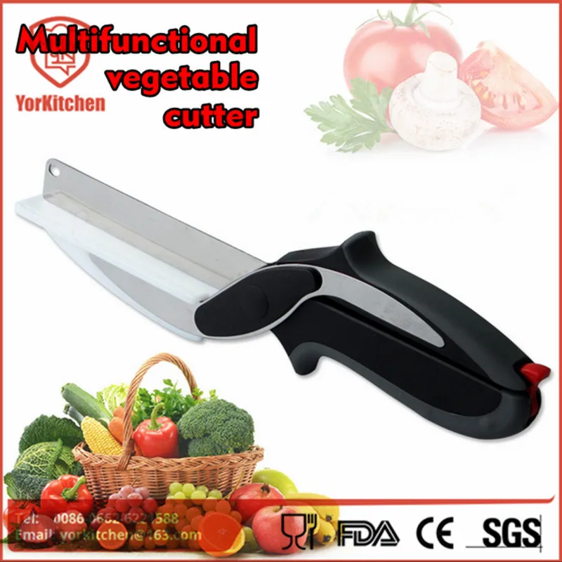 High Quality Free Shipping Unique Vegetable Smart Food Chopper 2 In 1 Cutter With Cutting Board