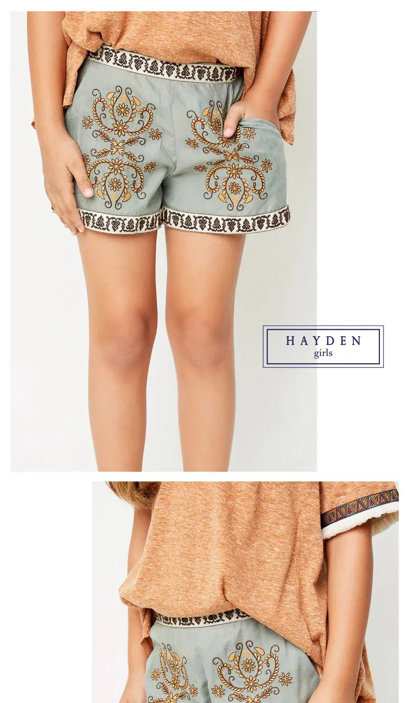 girls embroidered shorts G3769-4