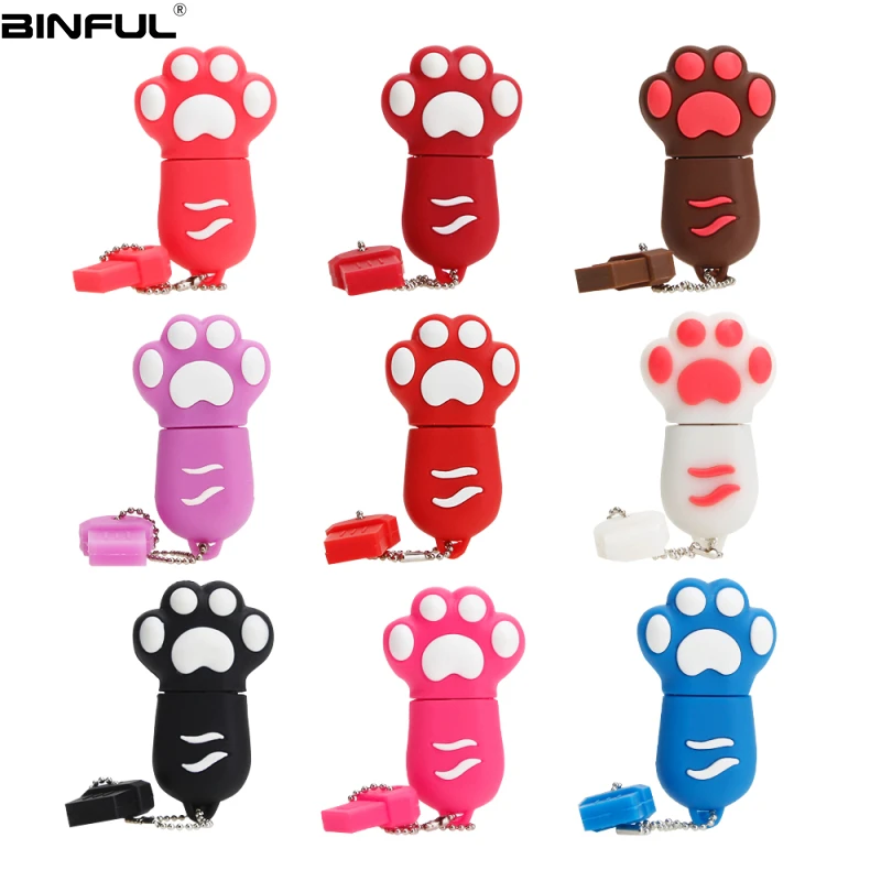 

Usb Flash Drive 64GB Cute Cartoon Cat Paw Pen Drive 4G 8GB 16GB 32GB 64GB Usb Stick High Speed Pendrive High Quality Thumbdrives