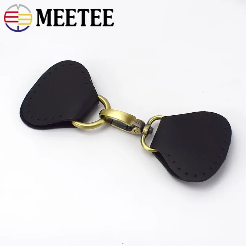 

Meetee 2pcs Leather Metal Hasp Hook Handle Buckle for Bag Both Sides Connection Hanging Ring Handmade Sewing Accessories BF211