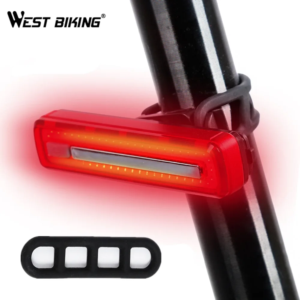 WEST BIKING Bike USB Перезаряжаемый задний фонарь водонепроницаемый с возможностью