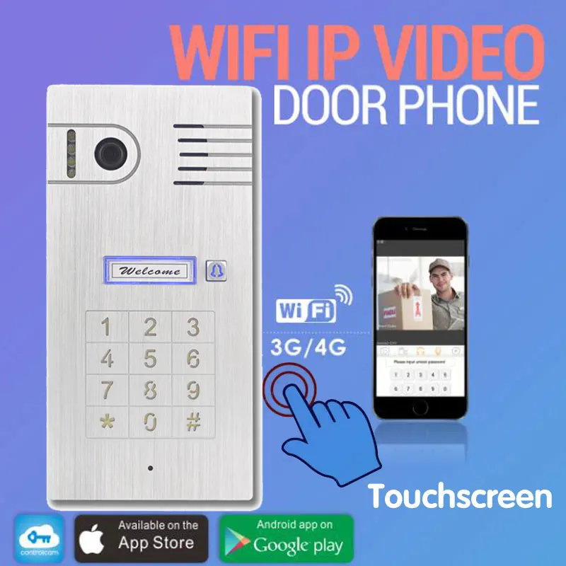 bilder für 3G WIFI VIDEO-TÜRSPRECH Touchscreen Aluminiumlegierung mit android/iOS smartphone und videoaufzeichnung bilder für 3G WIFI VIDEO-TÜRSPRECH Touchscreen Aluminiumlegierung mit android/iOS smartphone und videoaufzeichnung