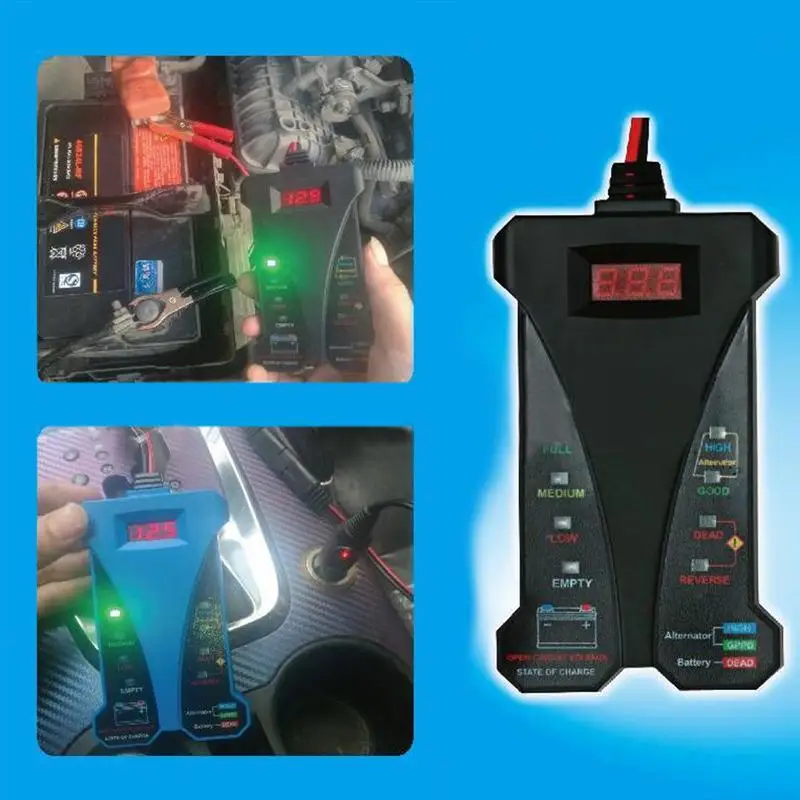 12V Цифровой тестер батареи Вольтметр и система зарядки анализатор с ЖК дисплеем