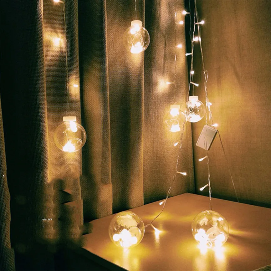 Светодиодный светильник-гирлянда, шар, занавес, шар, садовый светильник, Рождественский, Свадебный, домашний декор, 1*3 м - Испускаемый цвет: Yellow