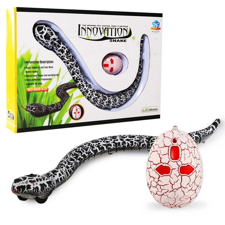 Пульт дистанционного управления с перезарядкой змея погремушка животное затычки игрушка трюк пугающая игрушка-прикол для детей Дети Play-M17 - Цвет: black