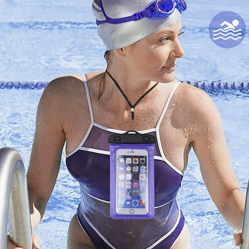 Водонепроницаемая папка для плавания Сумки для телефона подводный сенсорный экран сумки для плавания для телефона Рафтинг Спорт незаменимый случайный цвет