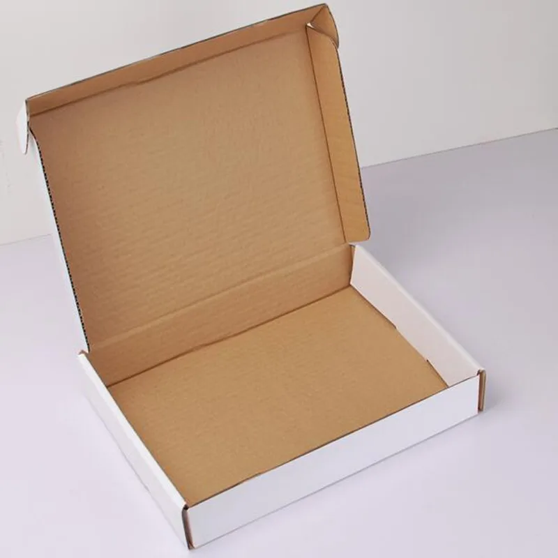 Newly 25*20*7cm Cardboard Paper Package 10pcs/lot Gift White Paper Boxes Business Delivery Mailing Box PP780