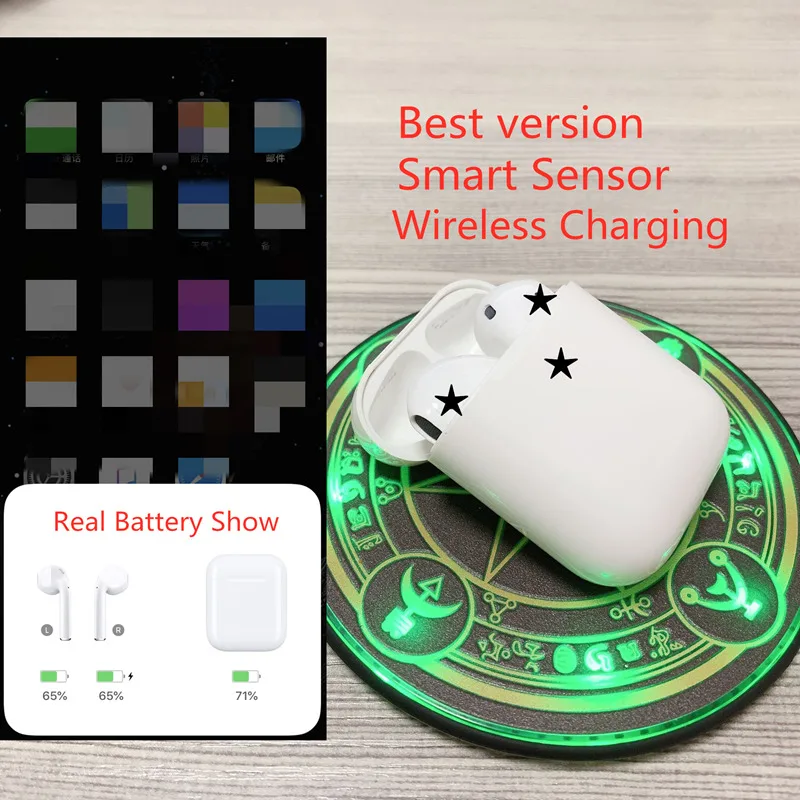

Super Brand 2 earphone with Smart Sensor Wireless Bluetooth Earbuds 6D stereo With Charging Box Earphones For IOS Android J1