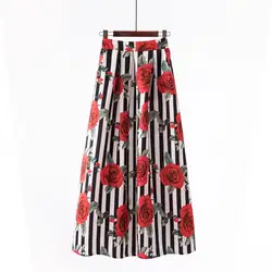 YYiaoMX весенние женские юбки Femme Jupe 2019 летние модные женские карманы с высокой талией Цветочная юбка-макси большие качели Большие размеры