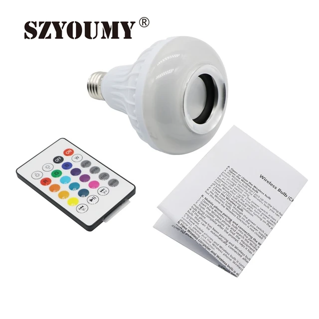 SZYOUMY Draadloze Bluetooth Speaker Led Lamp E27 RGB Led Kleurrijke ... SZYOUMY Draadloze Bluetooth Speaker Led Lamp E27 RGB Led Kleurrijke ...