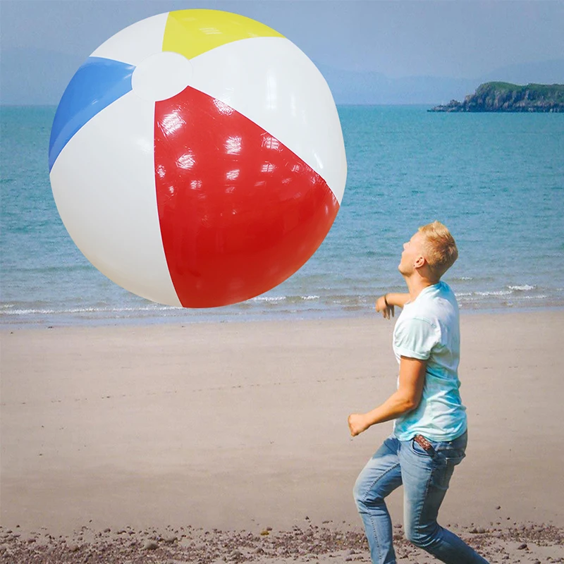 100 см/130 см/150 см гигантский надувной пляжный мяч красочный волейбол для взрослых детей открытый мяч семья сад газон пляж вечерние игрушки