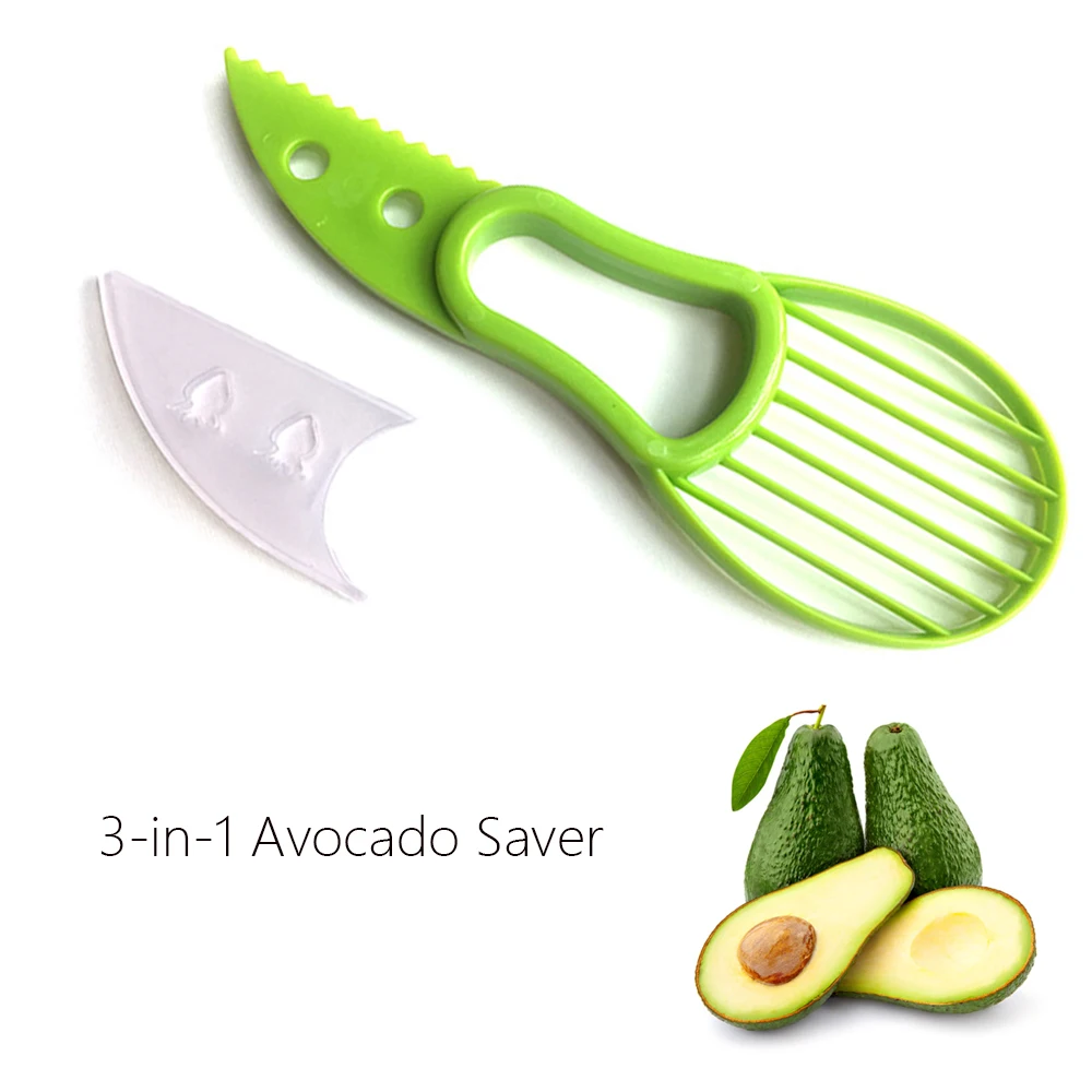 

3 In 1 Avocado Slicer Shea Corer Butter Fruit Peeler Cutter Pulp Separator Plastic Knife Kitchen Vegetable Tools Home Accessory