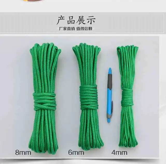 Corde en Nylon Tressée de 10mm x 10 Yards, Corde en Polypropylène, pour  Tente, Bateau d'Escalade, Ligne d'Exposition, Poulie de Vêtements,  Livraison Gratuite - AliExpress