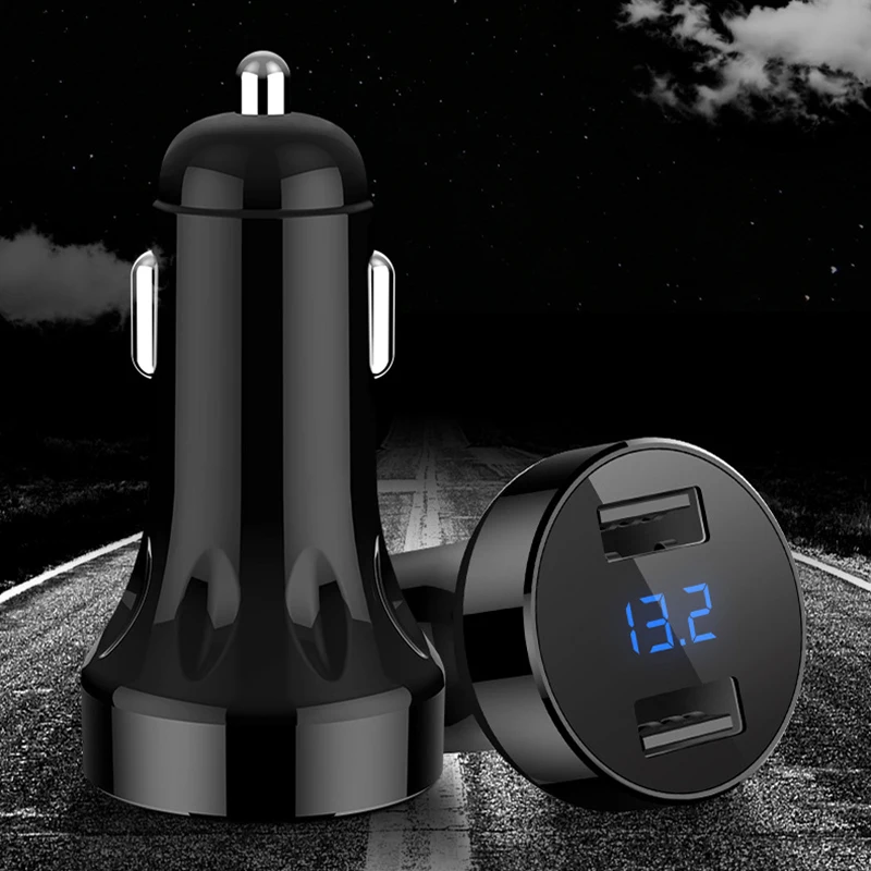 AMEEC Auto Charger 2 Port Car Charge LEd Display With 2 Port Car-Charging For Mobile Phone Auto Charge 5V 2.4A Quick Charge (12)
