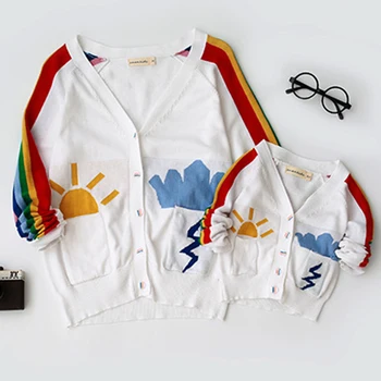 

Family Sweaters Fashion Pullovers Autumn Winter Mommy and Me Mother Daughter Clothes Family Clothing Mom Son Outfits