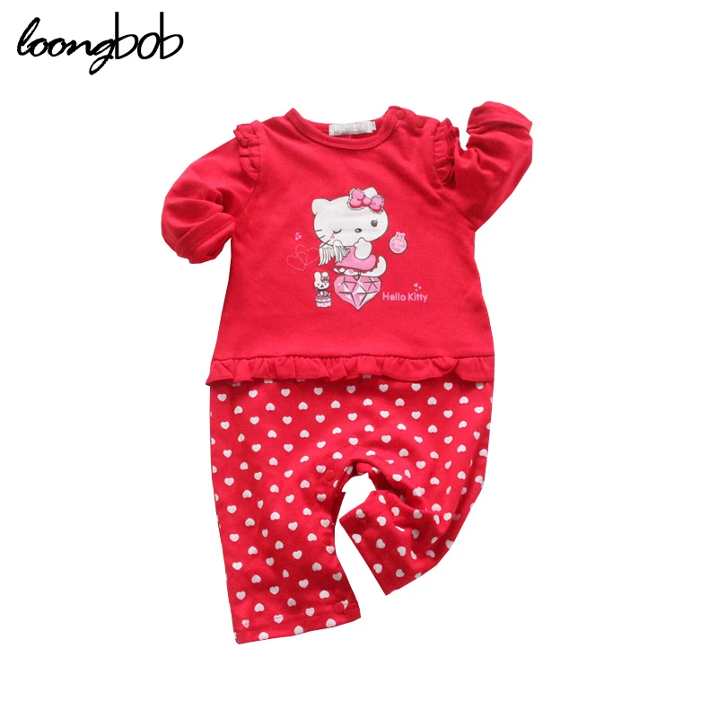 Bebe Fille A Volants Barboteuse Hello Kitty Personnage De Dessin Anime Imprime Modelisation Nouveau Ne Vetements Princesse Polka Dot Mignon Salopette Aliexpress