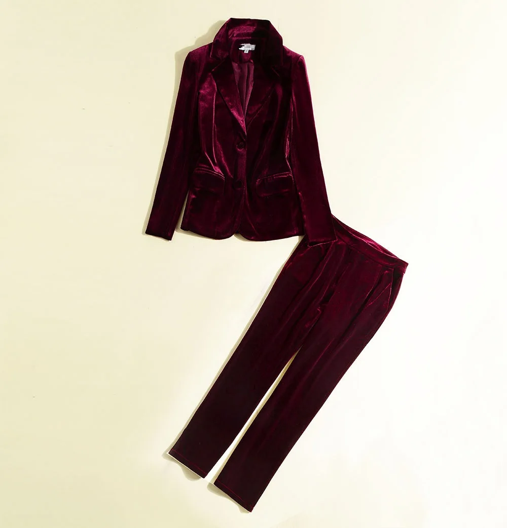 velour pant suits