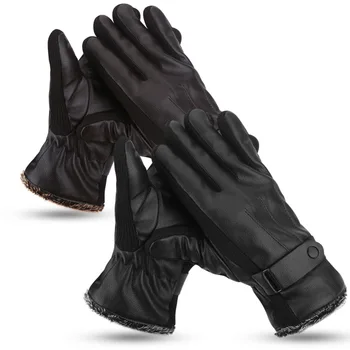 

1 Pair/Set Motorcycle Gloves Men Male Winter Cycling Bicycle PU Full Finger Windproof Glove Winter Warm Guantes Protective Moto