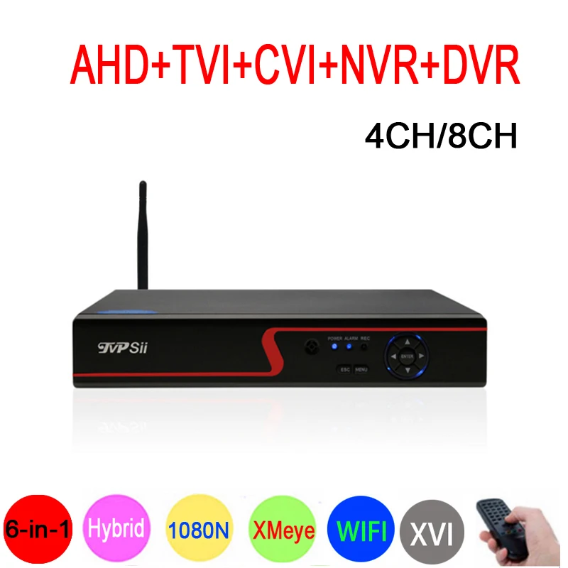 

1080P 2mp CCTV Camera Red Panel XMeye Hi3520D 1080N 4CH/8CH 6 in 1 Wifi Hybrid Coaxial XVI NVR CVI TVi AHD DVR Free Shipping