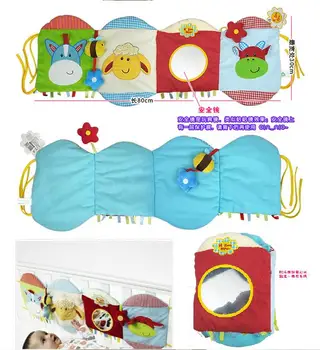 

Candice guo cartoon animal blossom farm touch cot donkey sheep cattle bed around baby toy plush cloth book safe mirror gift 1pc
