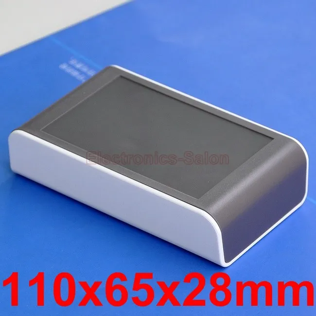 1pcs Desktop Instrumentation Project Enclosure Box Case,White-Brown 110x65x28mm