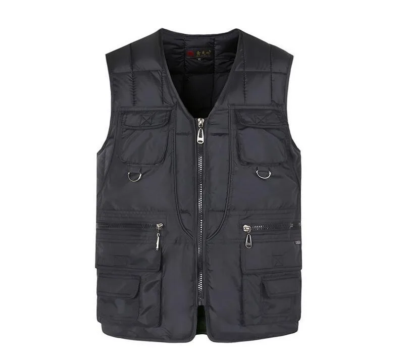 3622 Autumn Winter Sleeveless Jacket Waistcoat Men Fishiong Thickening Keep Warm Down Vests Male With Many Pockets Bodywarmer