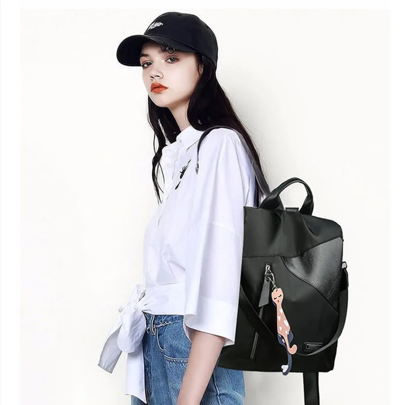  Vadim 2019 Oxford Backpack Women Cute Cats Pendant Bags Laptop Female Backpack School Bags for Teen - 33030796776