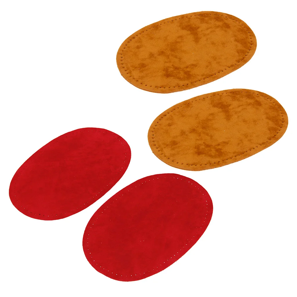 2 Pairs Sew On Oval Elbow/Knee Patches Jeans Repair Craft Sewing Applique Clothing Accessories 14 x 9cm