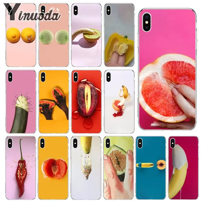 Yinuoda Summer sexy connotation fruit Transparent TPU Silicone Phone Case Cover for iPhone X XS MAX 6 6S 7 7plus 8 8Plus 5 5S XR | Мобильные