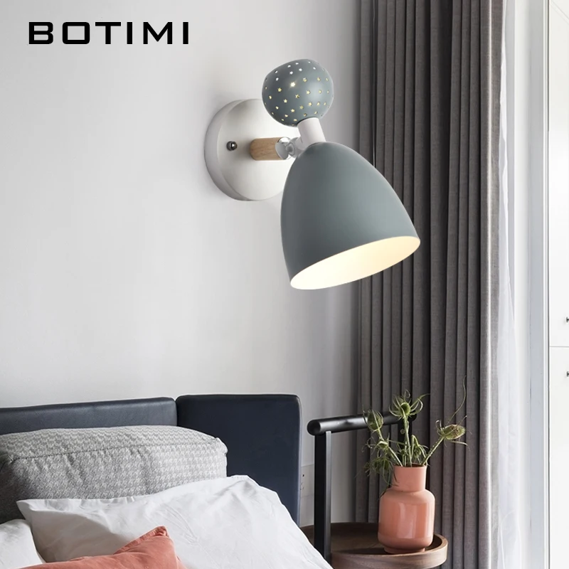 

BOTIMI 220V LED Wall Lamp With Metal Lampshade For Living Room Up and Down Bedroom Wall Light Modern Wall Sconce Indoor Lighting