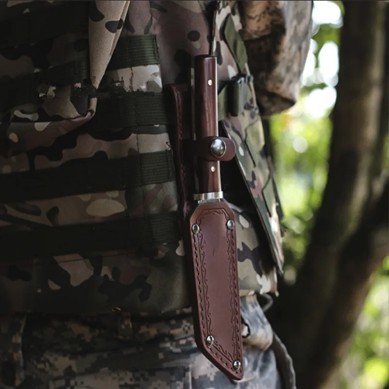 Высокое качество Катана тактический нож деревянная ручка для выживания на открытом воздухе Охота спасательный EDC твердость 9CR13MOV фиксированное лезвие ножи для кемпинга