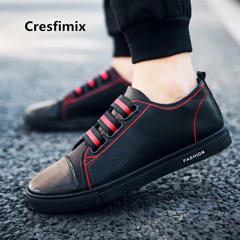 

Cresfimix Zapatos Masculinos Male Fashion Comfortable Hook & Loop Pu Leather Shoes Men Cool Street Shoes Man's Shoes E2728