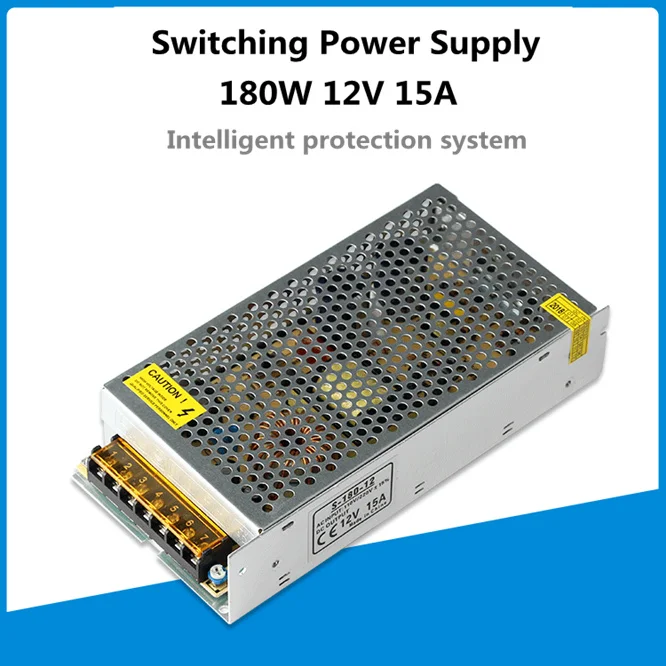 3 years warranty 180W 12V Switching Power Supply led driver AC 100-240V LED strip display security monitor Lighting transformer 3 5 inch ips display screen secondary screen mini monitor horizontal vertical screen switching 360° rotation dual usb ports for raspberry pi computers itx pc chassis