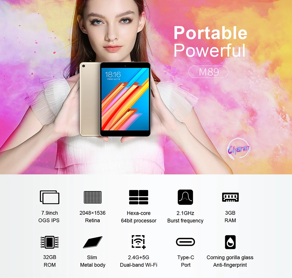 Teclast M89 планшетный ПК 7,9 дюйма gps OTG двойной камеры гекса Core 3 GB + 32 GB MTK8176 2,1 GHz Dual Wi-Fi TF HDMI Тип-C