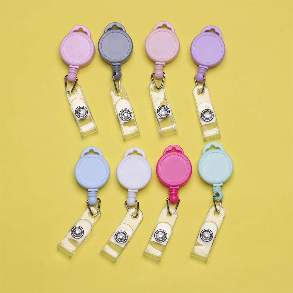 

Retractable Pull Badge ID Lanyard Name Tag Card Badge Holder Reels Key Ring Chain Anti-Lost Clips School Student Office Supplies