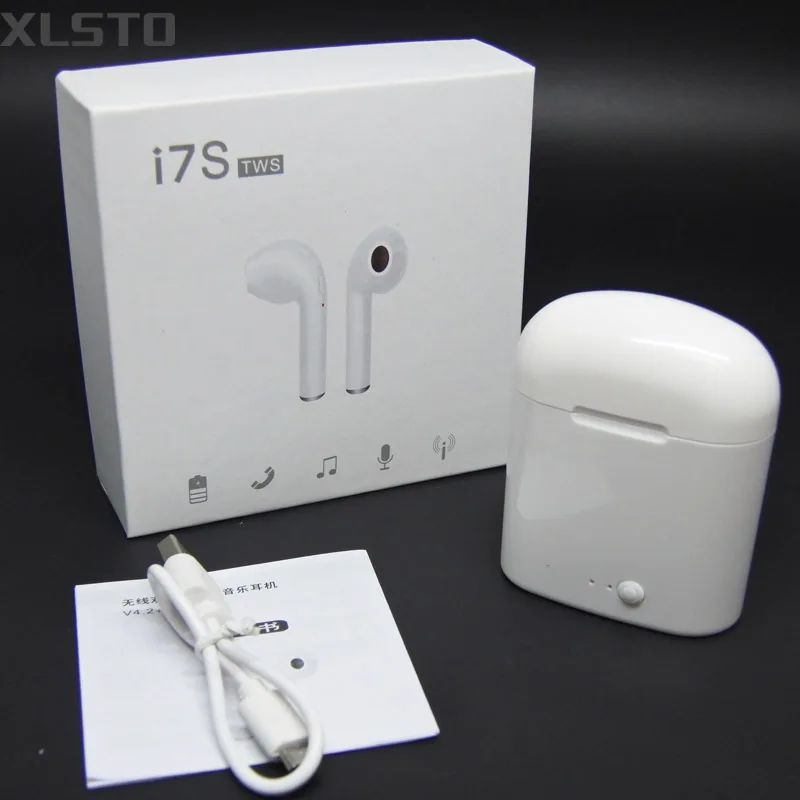 XLSTO Twins Wireless Headset Bluetooth Earpieces i7S TWS Sport Earbuds Earphone With Charging box Earphones For iPhone Samsung (43)