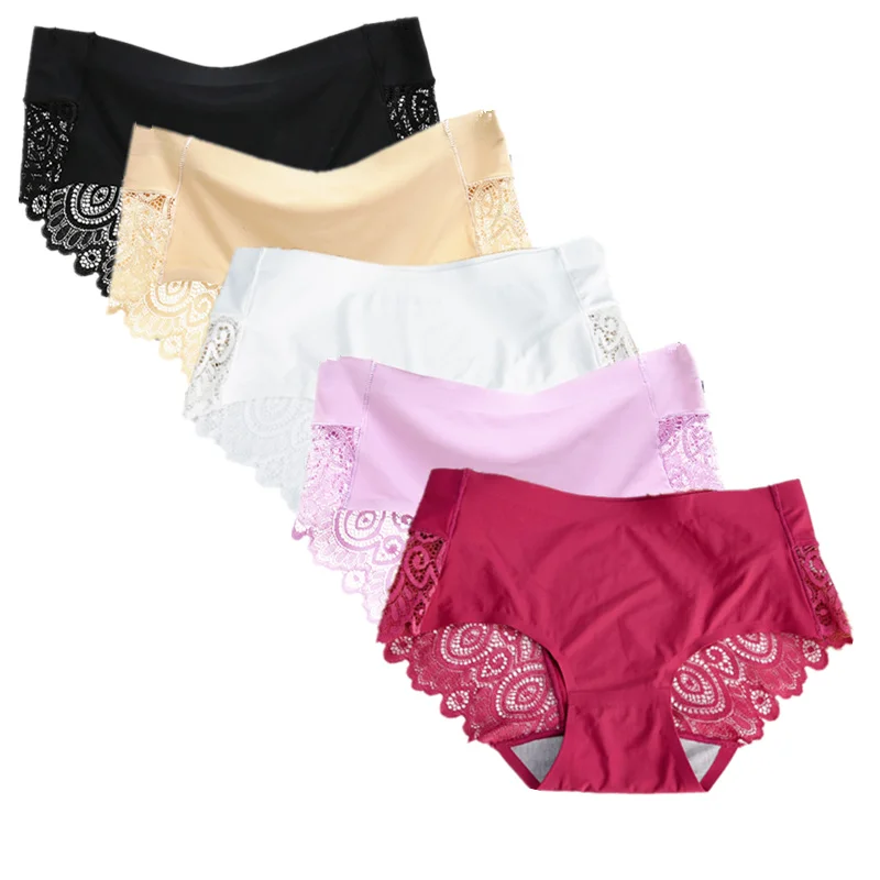 5 шт./лот, Размеры M, L, XL, размера плюс, сексуальные трусы с дырочками, красивые удобные трусики, женское кружевное шелковое нижнее белье - Цвет: 6