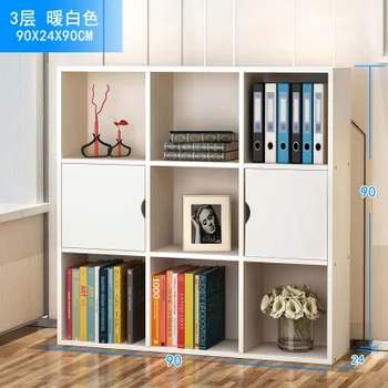 

Bookcase Living Room cabinet Home Furniture wooden bookshelf book organizer shelf storage rack minimalist book shelf 90*90*24 cm