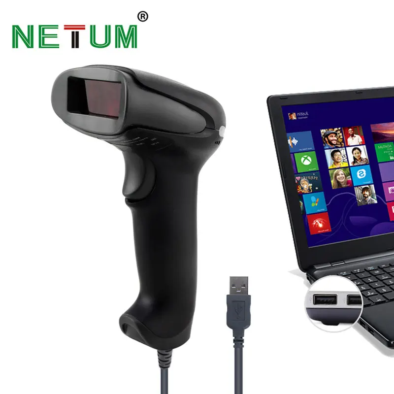 Low Price OEM Wired 1D Barcode Scanner Portable USB Cable Reader A4 Bar Code for POS